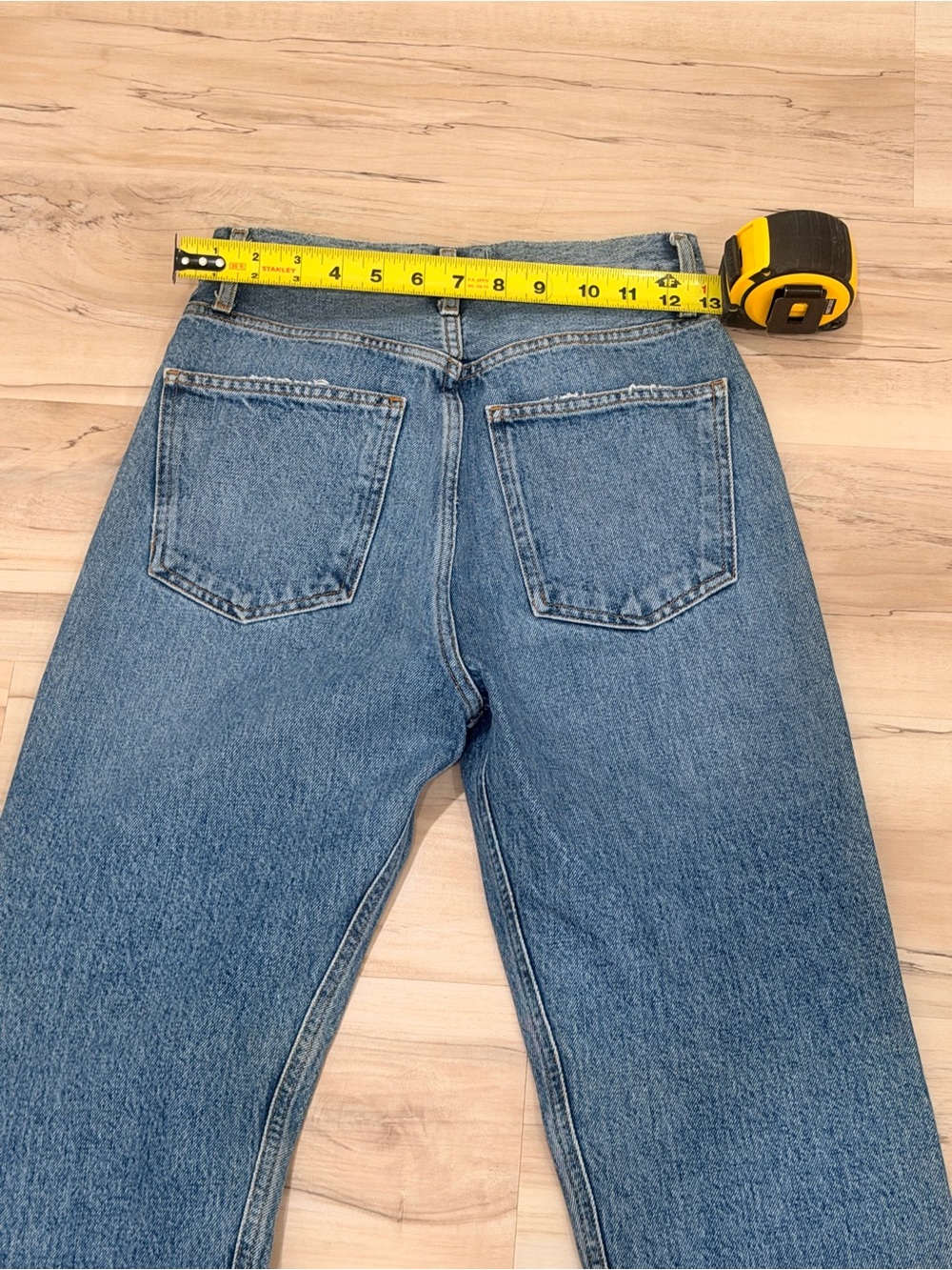 AGOLDE 90s High Rise Straight Leg Jeans Medium Wash Size 23 Organic Cotton - Picture 7 of 8
